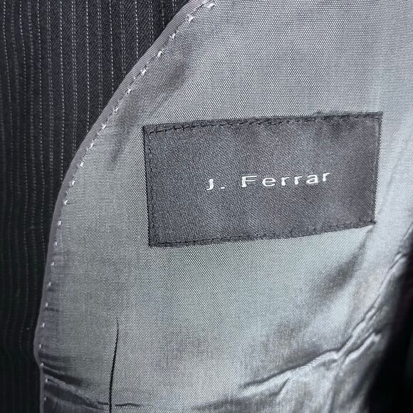 J. Ferrar Men’s Wool Pinstripe Jacket 38R Gray Career Special Occasion Old Money - Picture 7 of 8
